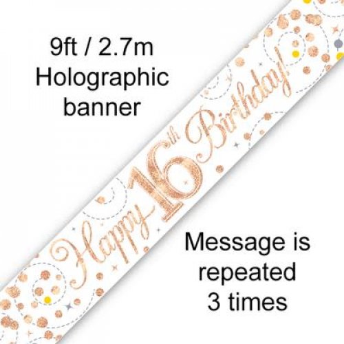 Sparkling Fizz Rose Gold Banner 2.7m
