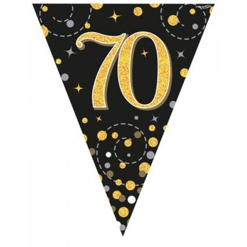 Sparkling Fizz Black and Gold Flag Bunting