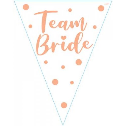 Team Bride Flag Bunting Rose Gold 3.9m