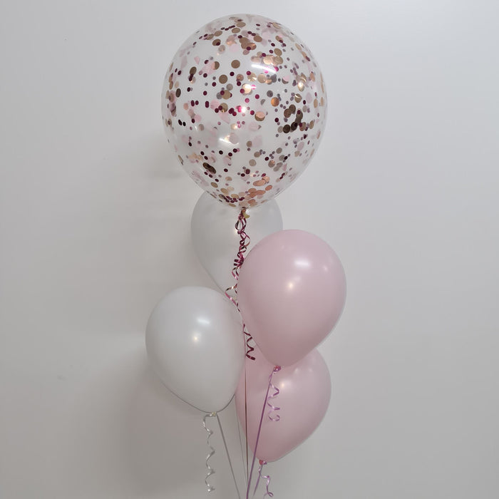 Confetti Balloon Bouquet 18"/40cm with 4 Plain