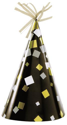 Black, Gold & Silver Party Hats
