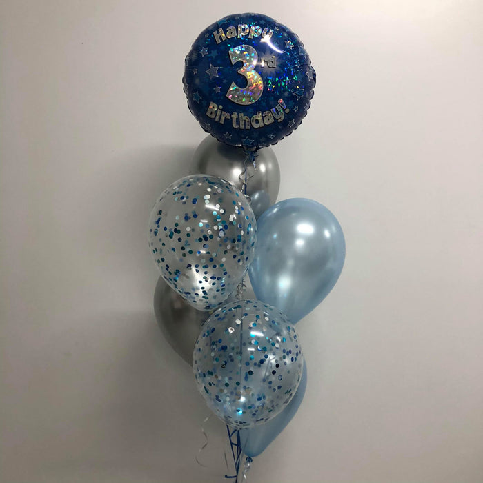 Dazzling Foil 7 Balloon Confetti Bouquet