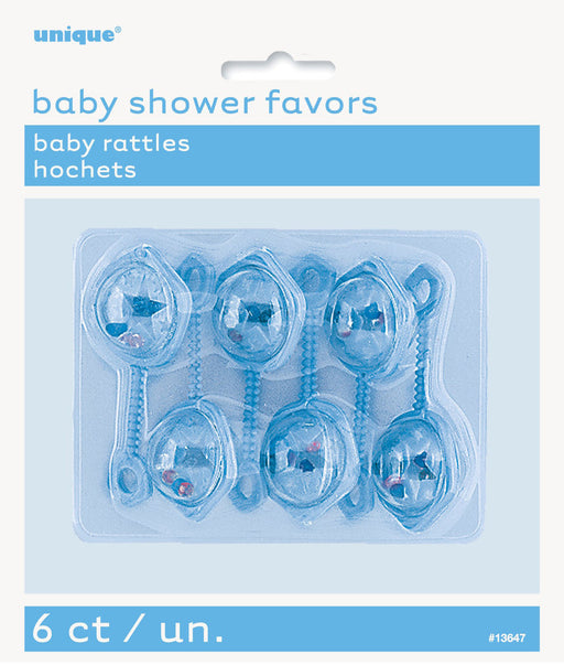 Baby Rattles Blue Pack Of 6