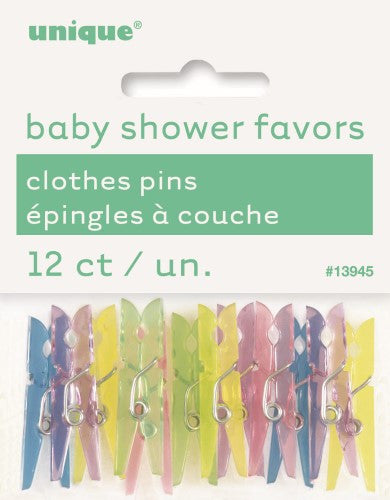 Baby Clothes Pins Assorted Pack Of 12