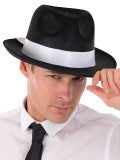 Gangster Hat Black with White Felt