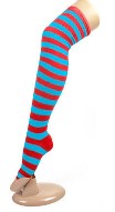 Over The Knee Red & Blue Coloured Socks