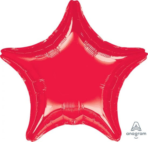 Anagram Solid Colour Foil Balloon 32" Star Red