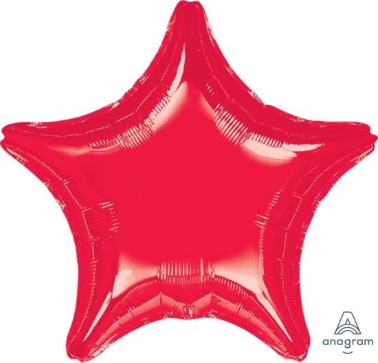 Anagram Solid Colour Foil Balloon 32" Star Red