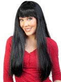 Jessica Long Black With Fringe Wig