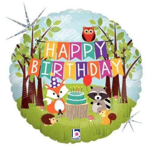 18" Woodland Creatures Happy Birthday