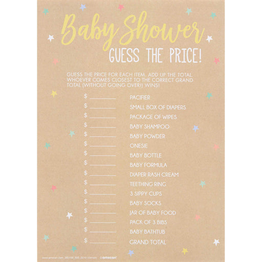 Baby Shower Guess The Price