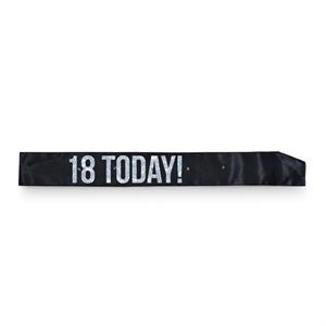 Flashing Black 18th Today! Sash With Silver Foil Lettering