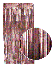 Matte Tinsel Metallic Shimmer Curtain Rose Gold