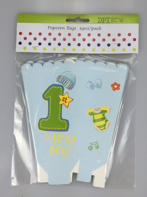 1st Birthday Boy Popcorn Bag Pack Of 6