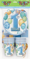 1st Blue Balloons Party Pack For 8