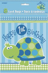 LOOT BAG TURTLE 1ST BDAY BLUE