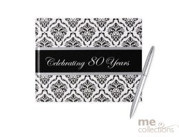 Guest Book With Pen Damask Pattern