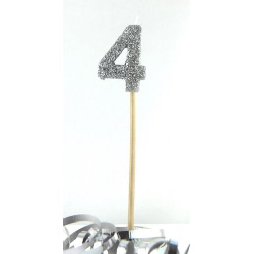 Candle Silver Glitter Large - 4