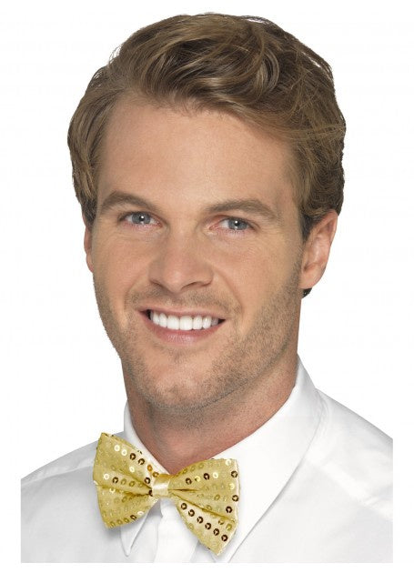 Gold Sequin Bow Tie