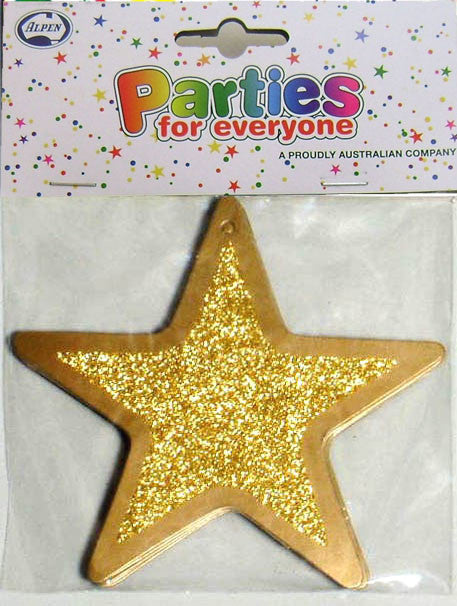 Stars 4" Glitter Gold