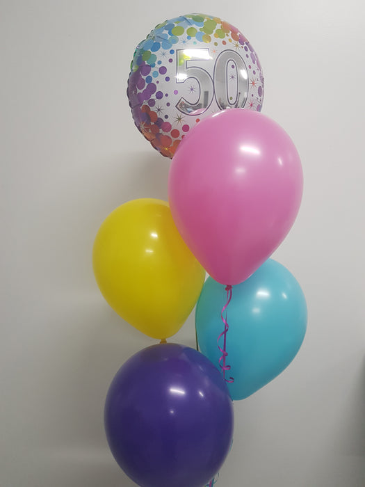 Dazzling Adult Foil 5 Balloon Bouquet