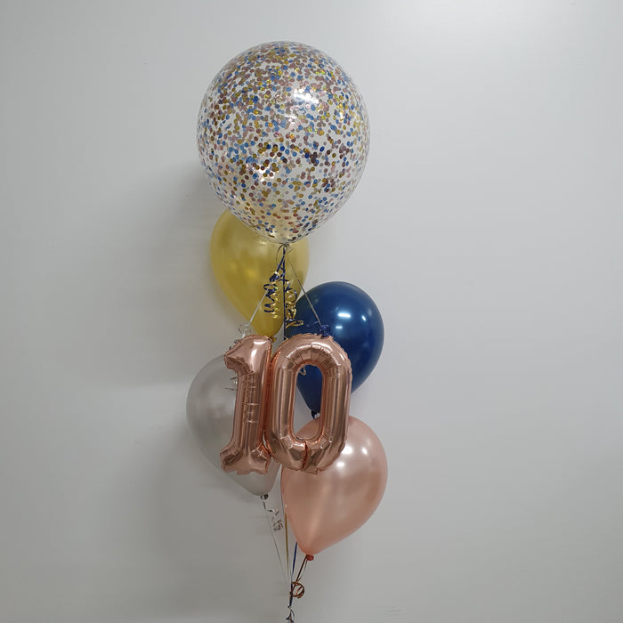 Big Confetti Numbered Balloon Bouquet