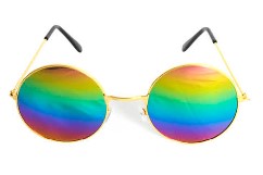 Party Glasses Hippy Round, Mixed Colors Large