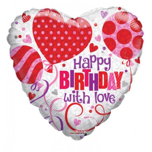 Happy Birthday With Love 18" Foil Balloon