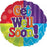 Foil Balloon 18" Get Well Dots And Stripes