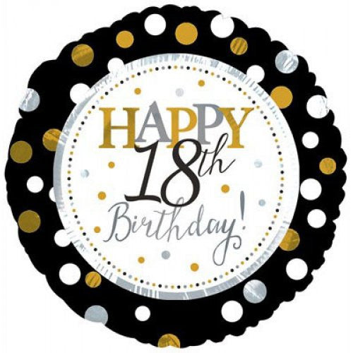 18" Foil Balloon Happy 18th Birthday