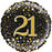 Aged Sparkling Fizz Black and Gold Foil Balloon 18"/45cm