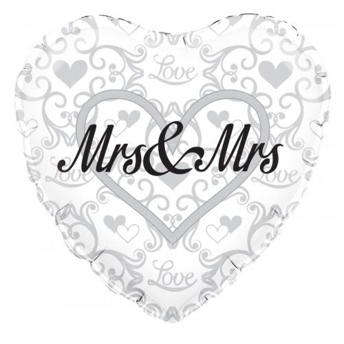 18' Foil Mrs & Mrs Silver Filigree