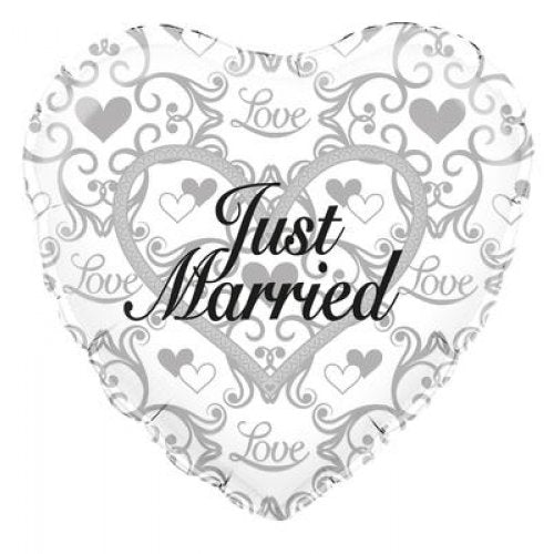 Foil Balloon Just Married 43.5 cm