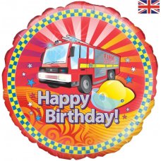 Red Fire Truck 18' Happy Birthday Foil