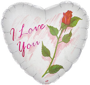 I Love You With Rose 18'' Foil Balloon