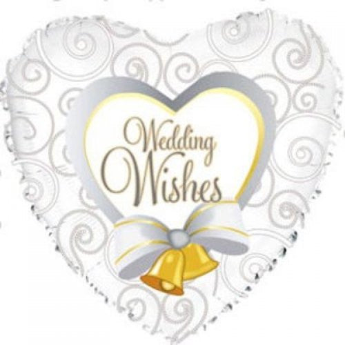 18" Foil Balloon Wedding Wishes Bells