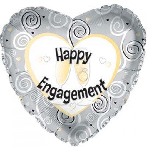 18" Foil Balloon Happy Engagement