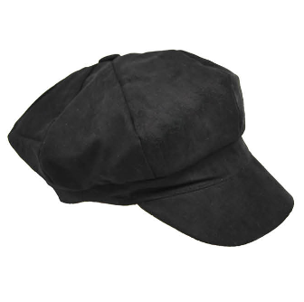 Black Poor Boy Cap 8 Panel