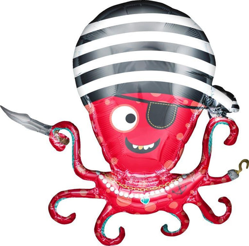 Pirate Octopus Foil Balloon 35''/89cm