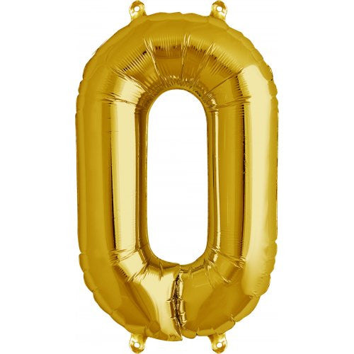 16" Gold Foil Balloon Number 0