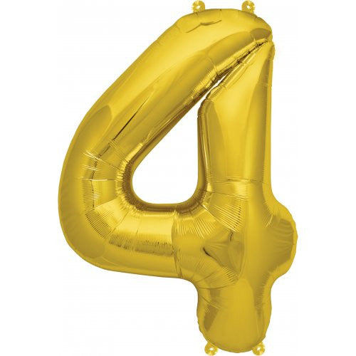 16" Gold Foil Balloon Number 4