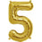 16" Gold Foil Balloon Number 5