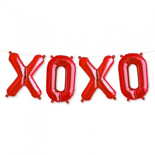 "XOXO" 16" Red Air-Filled Balloon Kit