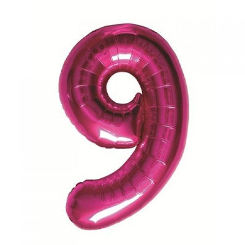Mega Foil 34" Numeral Pink 9