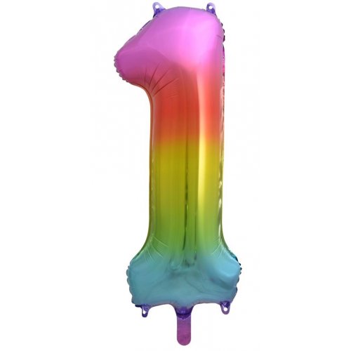 Rainbow 34-Inch Foil Number Balloons