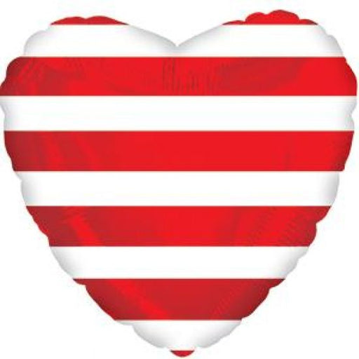 Foil Balloon 18" Red Stripes Heart