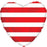 Foil Balloon 18" Red Stripes Heart