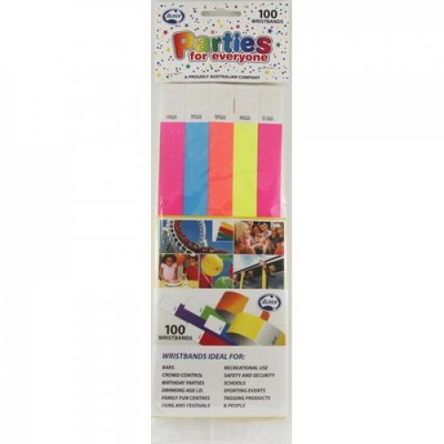 Wristbands Tyvek 100pk Mixed