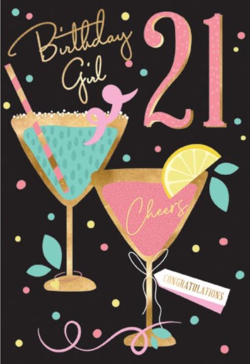 21st Birthday Girl Card