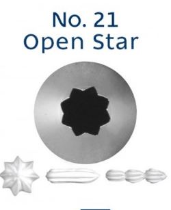 Loyal No. 21 Open Star Standard Stainless Steel Piping Tip
